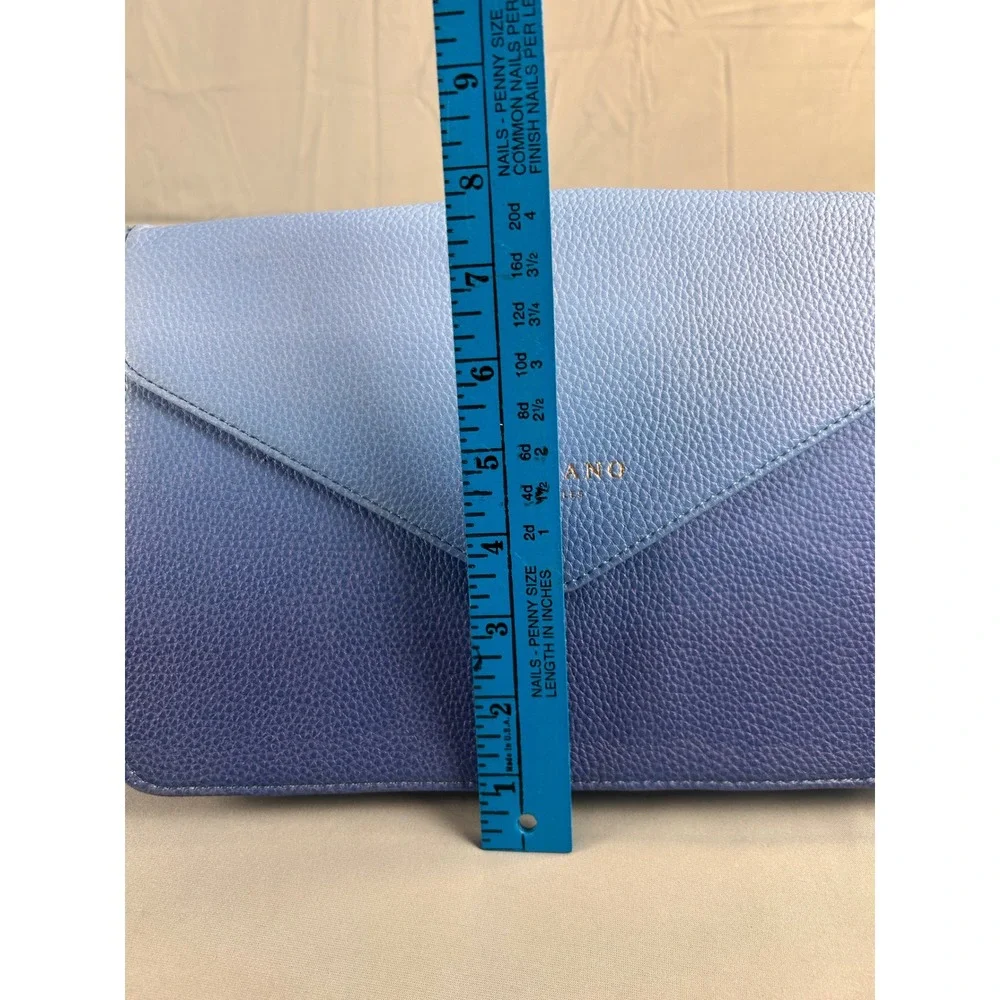 Marciano Los Angeles Blue Ombre‎ Pebbled Envelope Clutch Bag Gold Logo Handbag